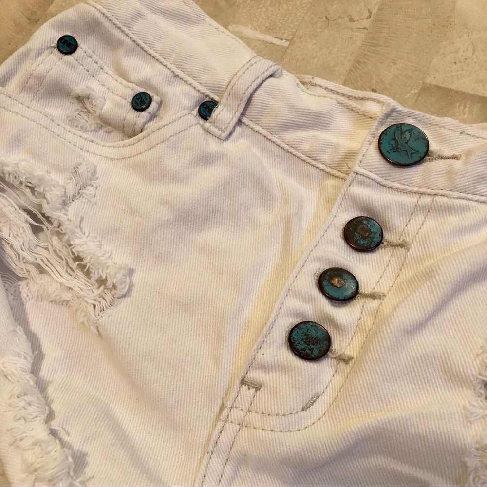 One Teaspoon White Bandits w/Patina Green Buttons